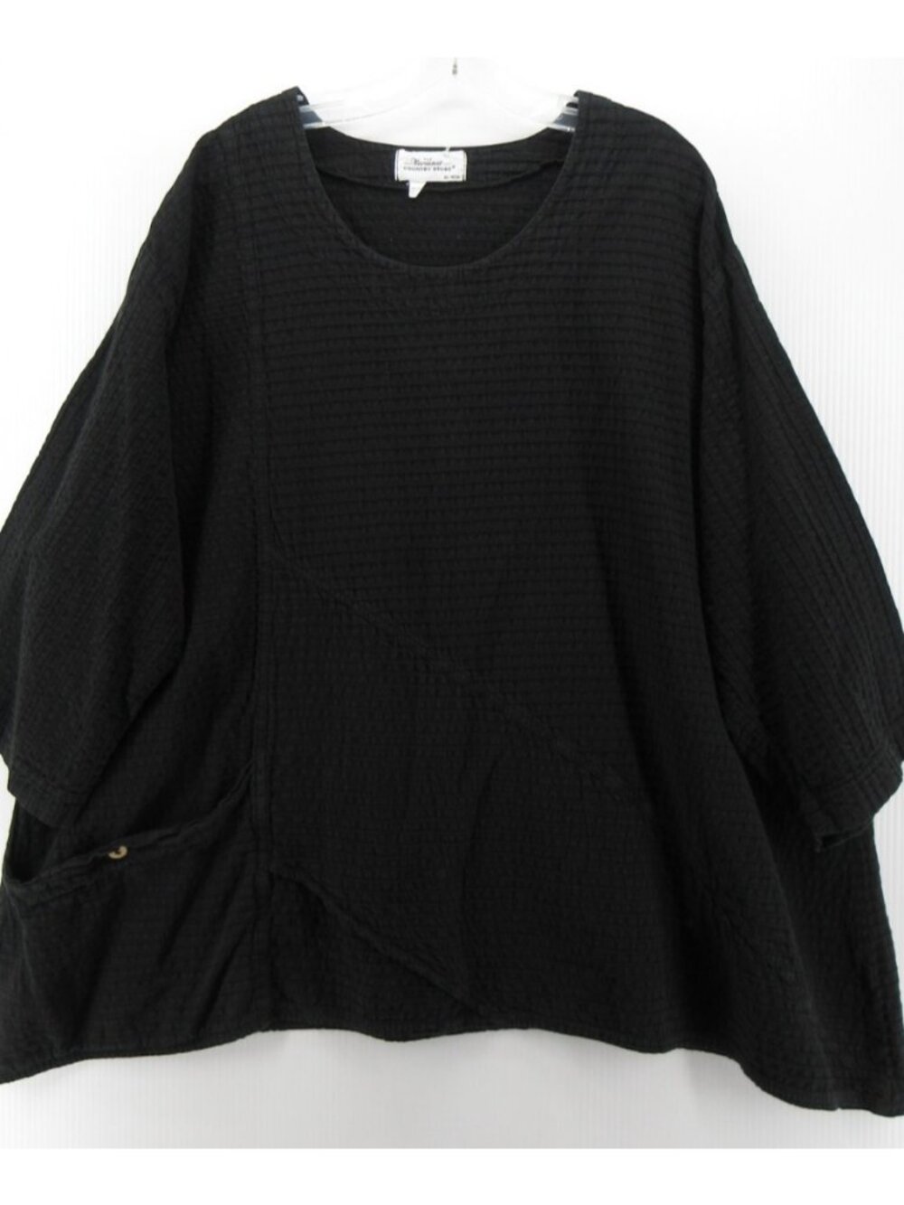 The Vermont Country Store Top 3X Blouse Lagenlook Cottage Textured